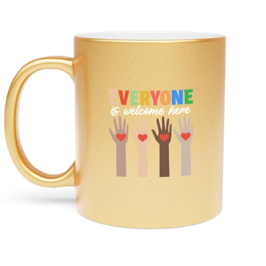 Everyone Is Welcome Here Idaho Teacher Metallic Mugs