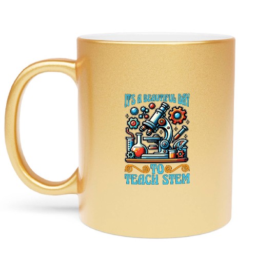 STEM Teacher It's A Beautiful Day Computer Science Metallic Mugs