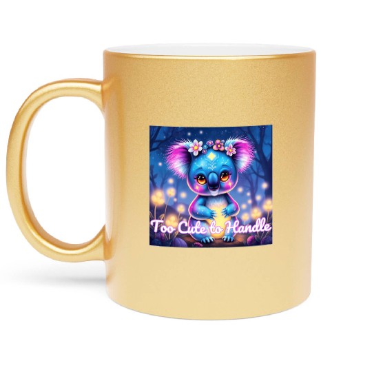 Magical Neon Koala – Fantasy Art with Glowing Nigh Metallic Mugs