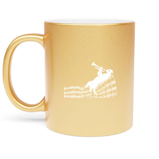 Musical Meerkat With Trumpet And Sheet Music Metallic Mugs