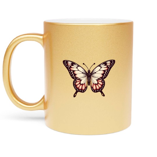 Vibrant Monarch Butterfly Metallic Mugs