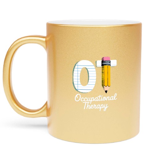 Pediatric Occupational Therapy Cute Pencil Back Metallic Mugs
