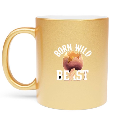 Born Wild Beast Eggshell Lightning Adventure Metallic Mugs