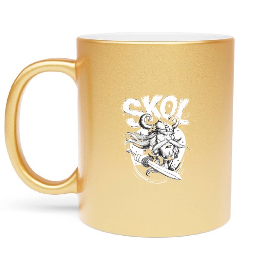 Skol Viking Warrior Fantasy Art Adventures Metallic Mugs