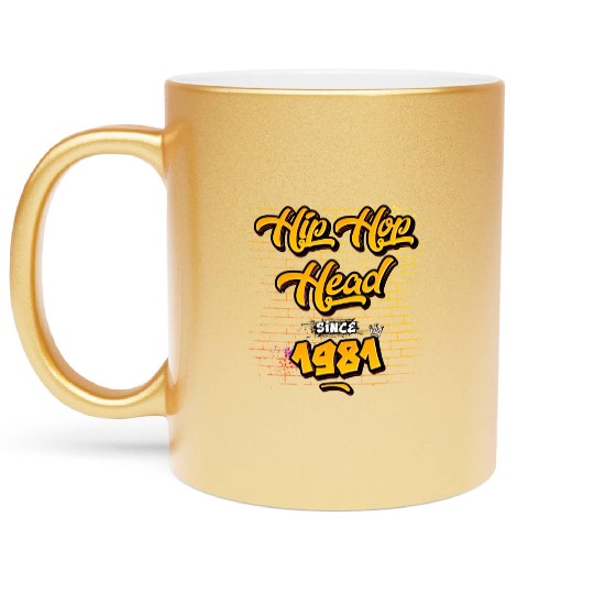 Hip-Hop Head Since 1981 - 44 Years of True Vibes Metallic Mugs