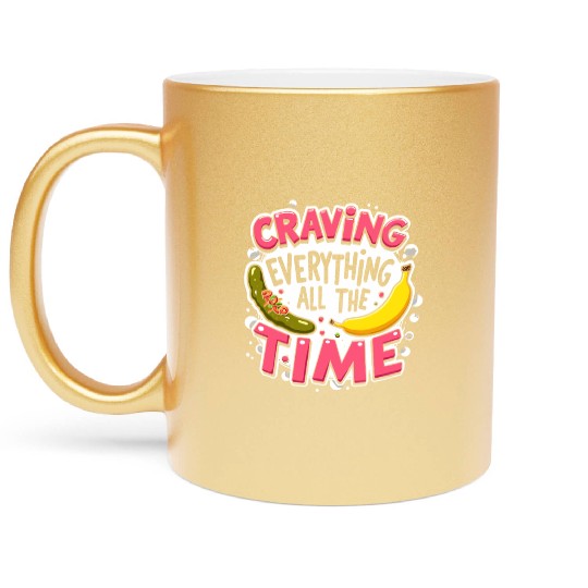 Pregnancy Cravings Funny Maternity Food Baby Bump Metallic Mugs