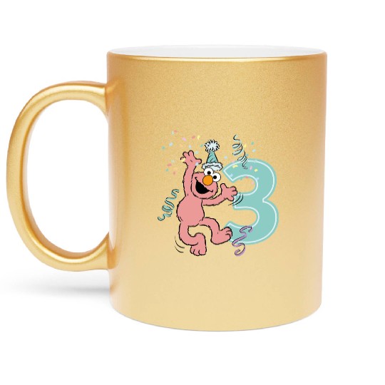 Sesame Street Birthday Design With Elmo 3 Years Metallic Mugs