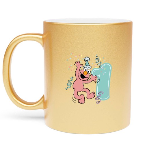 Sesame Street Birthday Design With Elmo One Year Metallic Mugs