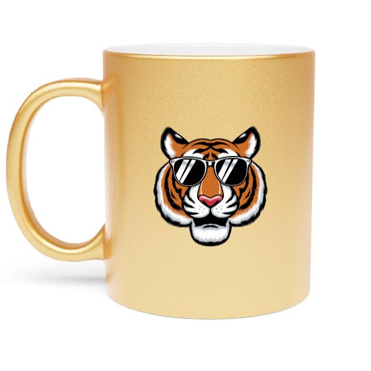 Cartoon Tiger Cute Jungle Animal For Tiger Lover Metallic Mugs
