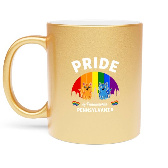Pride of Philadelphia City Pennsylvania USA Rainbo Metallic Mugs