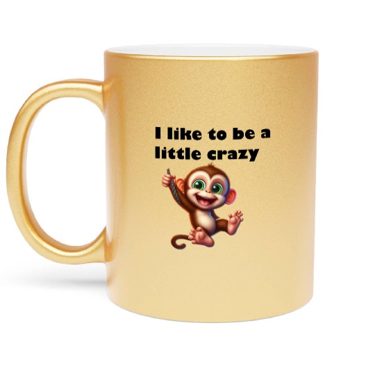 crazy monkey Metallic Mugs