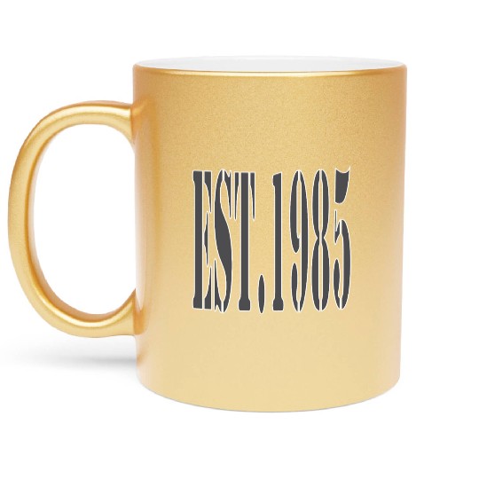 EST. 1985 Gray Edition Metallic Mugs – Timeless Vintage