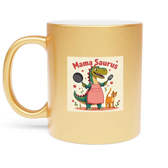 Mama Saurus – Fierce, Fun & Full of Love! Mother’s Metallic Mugs