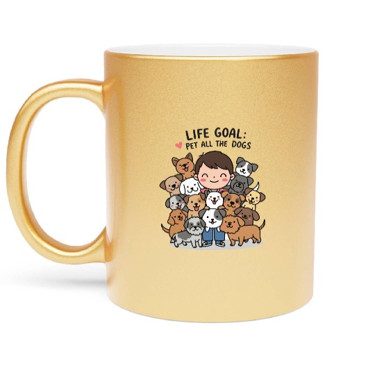 dog lovers life goal Metallic Mugs