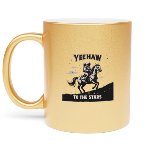 Space Cowboy Yeehaw Metallic Mugs