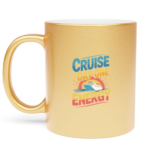 Cruise Rookie Ocean Adventure First Voyage Metallic Mugs