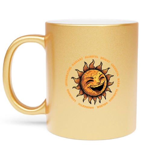 Positive Vibes Summer Metallic Mugs – Radiant Sun