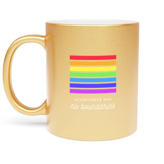 Acceptance Has No Boundaries Pride Graphic Metallic Mugs