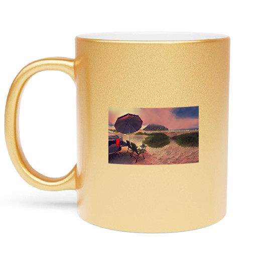 Morro Beach Picnic Metallic Mugs