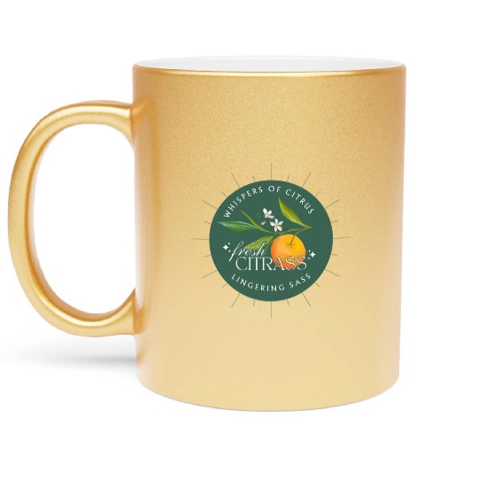 Elegant Citrus Branding Design Metallic Mugs