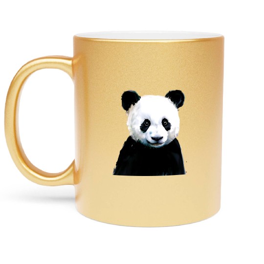 Panda Illustration Metallic Mugs