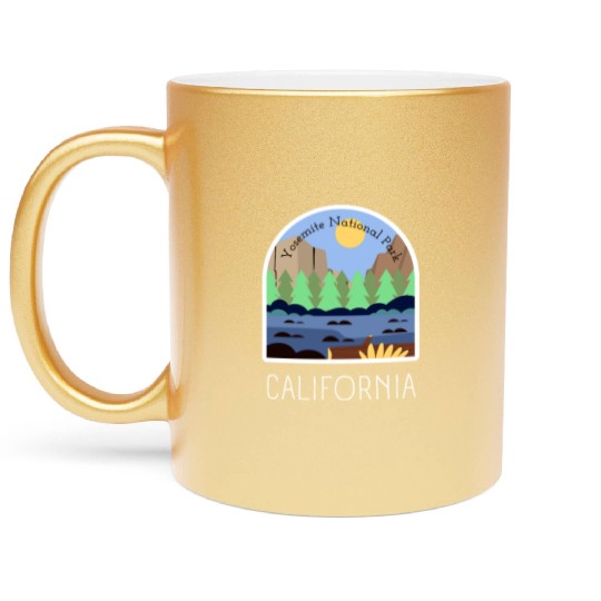 Retro Yosemite National Park California Metallic Mugs