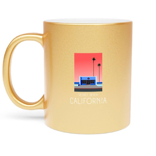 Retro Venice Beach California Metallic Mugs