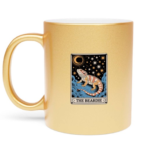 The Beardie Tarot Card Pogona Reptile Lover Metallic Mugs