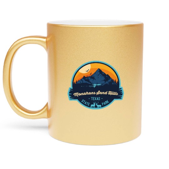 Monahans Sand Hills State Park Camping Texas Badge Metallic Mugs