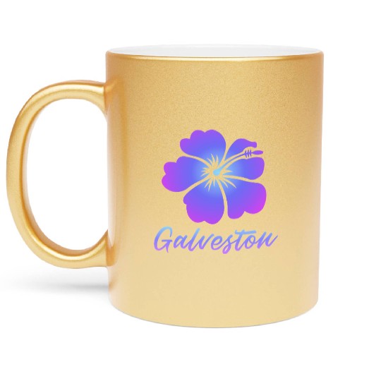 Galveston Hibiscus Metallic Mugs