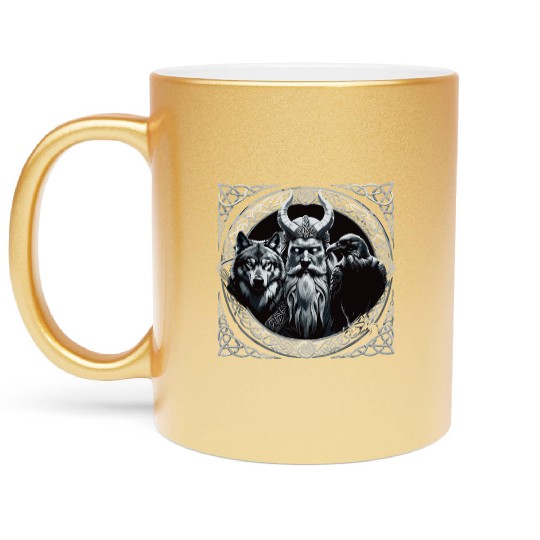 Viking Warrior Man Odin Thor Norman Walhalla Metallic Mugs