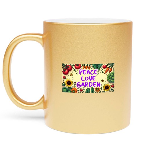 Peace, Love, Garden Metallic Mugs