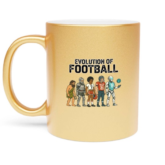 Football Evolution Timeline for Draft and Game Day Metallic Mugs