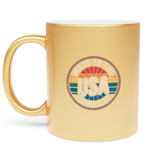 Made in USA 1985 Metallic Mugs | Retro Birthday Gift