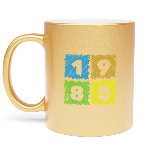 40th birthday Colorful Patches since 07/1985 Metallic Mugs