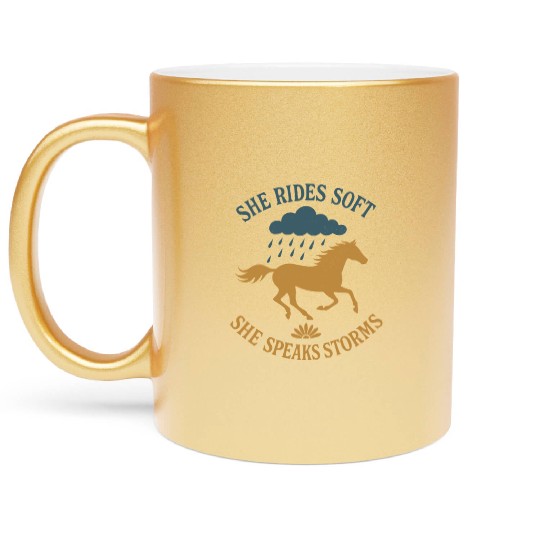 Soft Cowgirl Floral Rodeo Western Aesthetic Horse Metallic Mugs