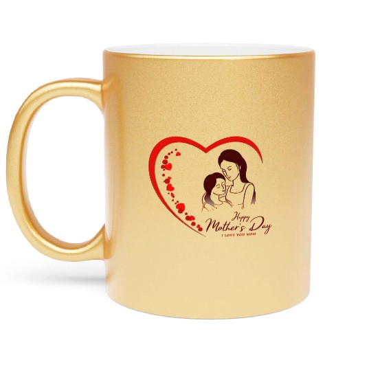 Mother & Daughter Love Heart Mother’s Day Metallic Mugs
