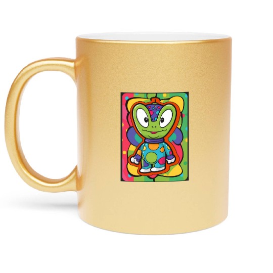 Colorful Cute Alien Metallic Mugs