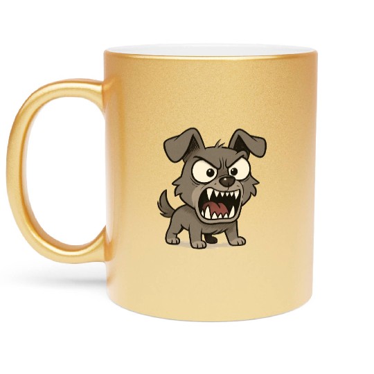 "Funny Angry Dog – Fierce & Hilarious Art Metallic Mugs