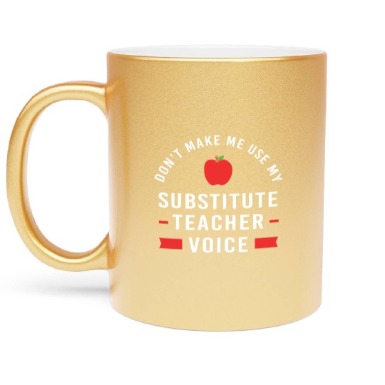 Back To School Substitute Teacher Metallic Mugs