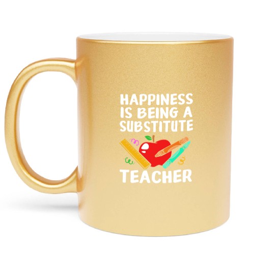 Substitute Teacher Back To School Metallic Mugs