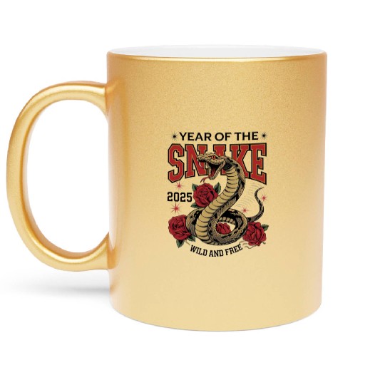 Snake Year of the Snake 2025 Tattoo Design Metallic Mugs