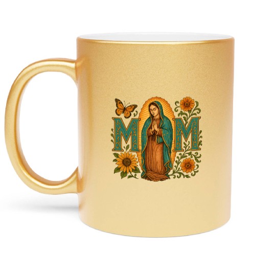 Mexican Mom Mexican Heritage Virgen De Guadalupe Metallic Mugs