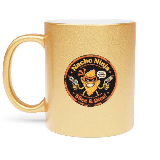 Vintage Style Nacho Chip with Light Guns Gamer Metallic Mugs