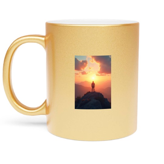 Summit of Dawn Embrace the Horizon Metallic Mugs