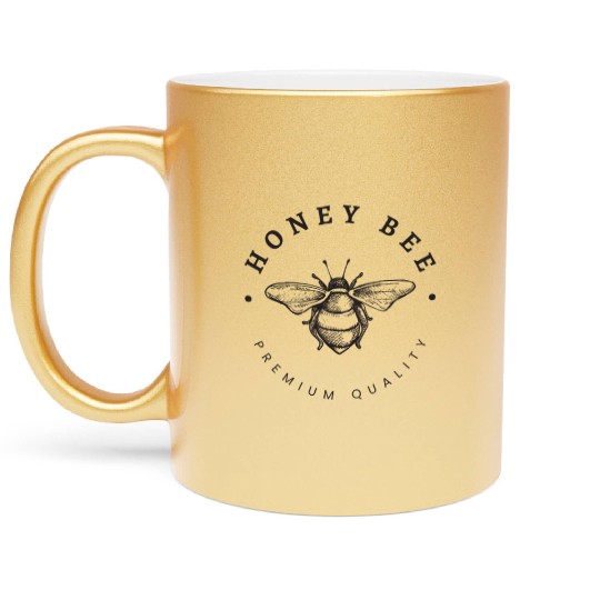 Honey Bee Emblem Metallic Mugs