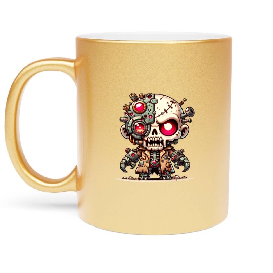 Spiked Bone Monster – Creepy Skeleton Beast Metallic Mugs