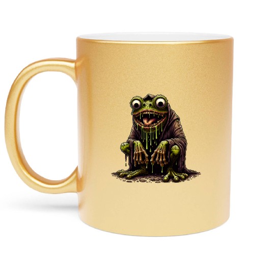 Slime Toad Monster – Creepy Hooded Swamp Creature Metallic Mugs