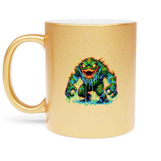 Neon Swamp Beast – Toxic Terror Metallic Mugs