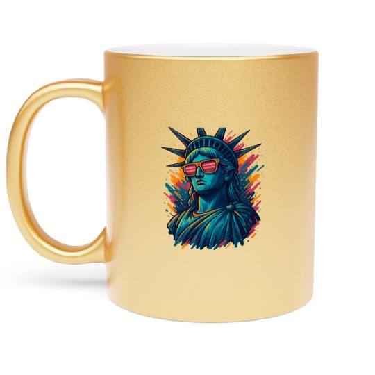 Urban Streetwear Statue of Liberty Metallic Mugs Design